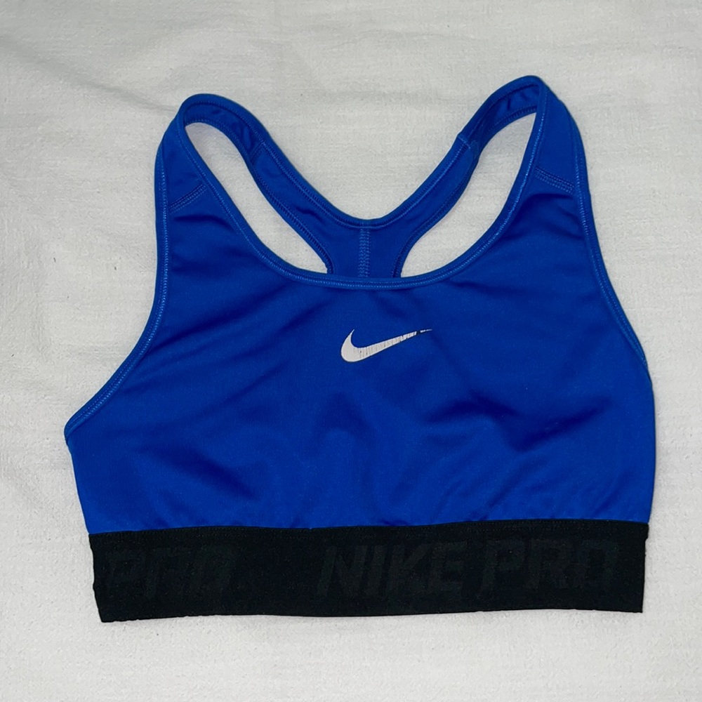 Blue Nike sports bra